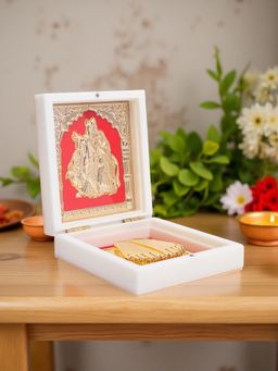 Golden Peacock - Radha Krishna Blessings Box