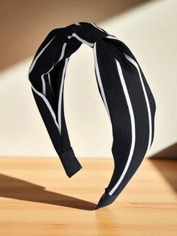 OOMPH - Black and White Stripes Knotted Fashion Hair Band Head Band