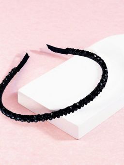 OOMPH - Silver Shimmer Crystal Studded Fashion Party Thin Hair Band Head Band