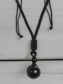 OOMPH - Black Obsidian Stone Fashion Necklace