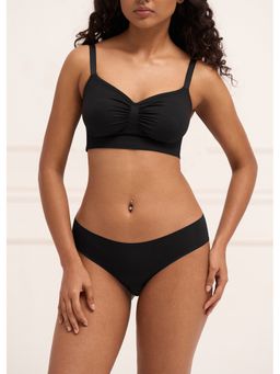 Underneat - Women Seamless Stretchable Tummy Tucker Shaper Brief Black