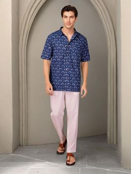 Gahan - Mens Spread Collar Abstract Printed Cotton Casual Shirt