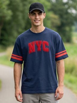 Nobero - Premium Blue Oversized T-Shirt