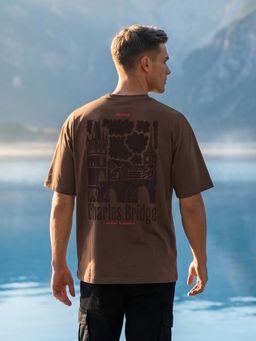 Nobero - Premium Brown Oversized T-Shirt