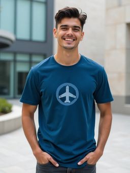 Nobero - Blue Regular Fit T-Shirt