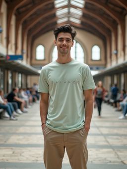 Nobero - Green Regular Fit T-Shirt