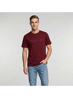Nobero - Maroon Regular Fit T-Shirt