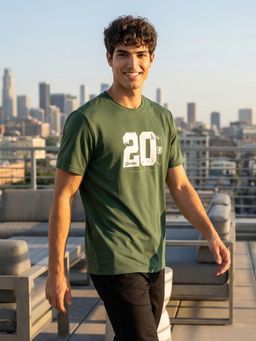 Nobero - Green Regular Fit T-Shirt