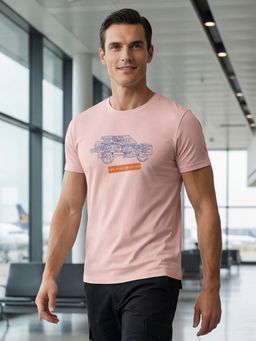Nobero - Pink Regular Fit T-Shirt