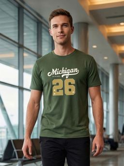 Nobero - Green Regular Fit T-Shirt