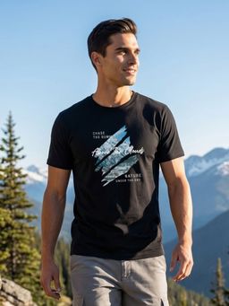 Nobero - Black Regular Fit T-Shirt