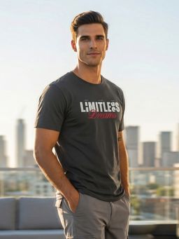 Nobero - Grey Regular Fit T-Shirt