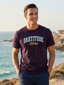 Nobero - Purple Regular Fit T-Shirt