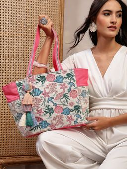 Anekaant - Women Multi-Color Beaded Muse Marine Embellished Tote Bag (One Size)