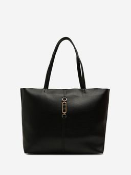 CARPISA ITALIA - Women Giulia Black Tote Bag with Detachable Strap (L)