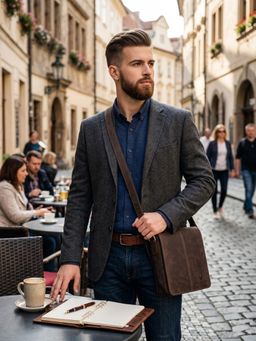 WILDHORN - Men Brown Leather Sling Bag (One Size)