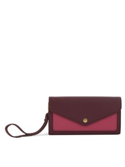 MIRAGGIO - Women Gemma Wine Colorblock Wristlet Wallet (M)