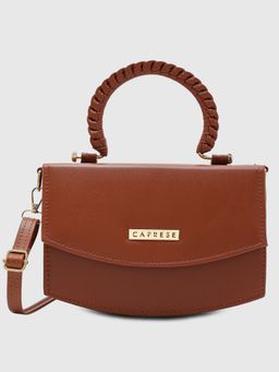 Caprese - Women Dice Brown Solid Sling Bag (M)
