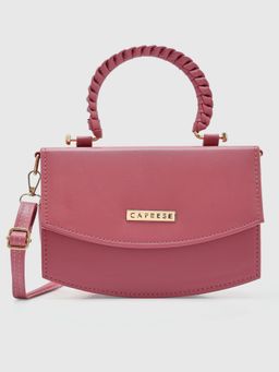 Caprese - Women Dice Pink Solid Sling Bag (M)