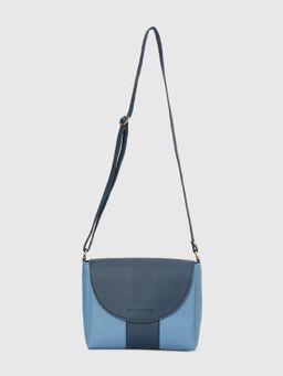 Caprese - Women Zipp Blue Colorblock Sling Bag (L)