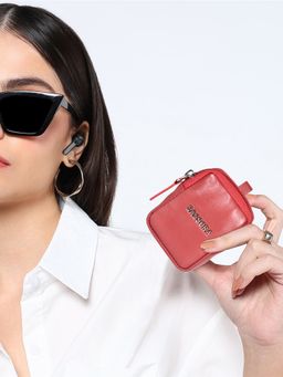 Sassora - Unisex Red Leather Pouch (S)