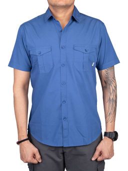 GOKYO OUTDOOR CLOTHING & GEAR - Corbett Cargo Half Sleeve Shirt Checks Blue for Men