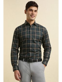 Allen Solly - Men Green Slim Fit Checks Full Sleeves Formal Shirt