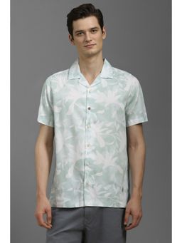 Louis Philippe - Men Green Slim Fit Print Casual Shirt