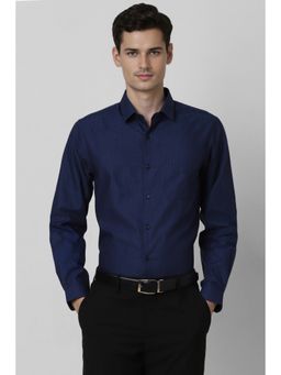 Peter England - Men Navy Blue Slim Fit Full Sleeves Formal Shirt