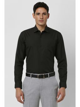 Peter England - Men Black Solid Regular Fit Full Sleeves Formal Shirt