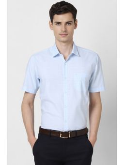 Peter England - Men Light Blue Regular Fit Half Sleeves Formal Shirt
