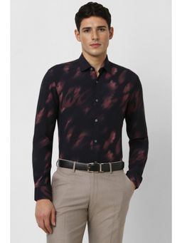 Peter England - Men Black Slim Fit Full Sleeves Party Shirt