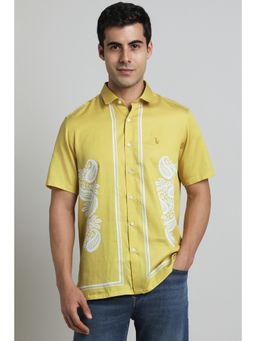 Simon Carter - Men Yellow Printed Shirt