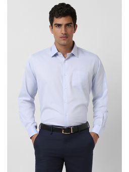 Van Heusen - Men Light Blue Regular Fit Textured Shirt
