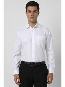 Van Heusen - Men White Regular Fit Textured Full Sleeves Shirt