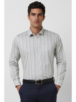 Van Heusen - Men Grey Slim Fit Stripes Formal Shirt