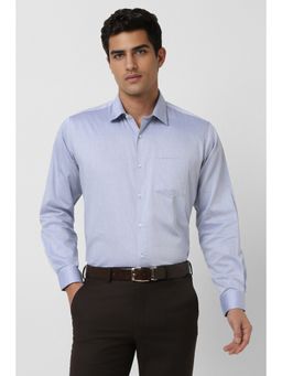 Van Heusen - Men Light Blue Regular Fit Solid Full Sleeves Shirt