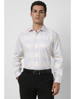 Van Heusen - Men Grey Regular Fit Checks Full Sleeves Formal Shirt