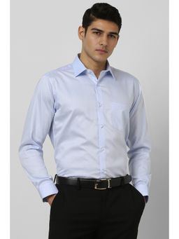 Van Heusen - Men Light Blue Regular Fit Textured Formal Shirt