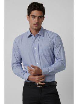 Van Heusen - Men Blue Slim Fit Stripes Full Sleeves Formal Shirt