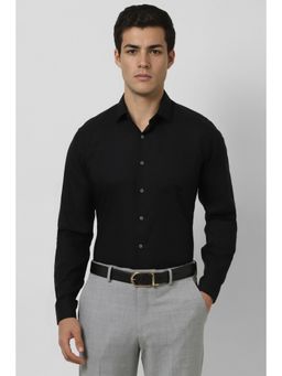 Van Heusen - Men Black Slim Fit Solid Full Sleeves Formal Shirt