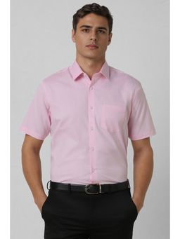 Van Heusen - Men Pink Regular Fit Half Sleeves Shirt