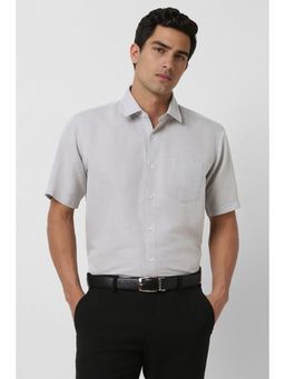 Van Heusen - Men Grey Regular Fit Textured Formal Shirt