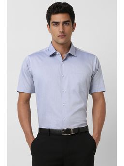 Van Heusen - Men Light Blue Regular Fit Half Sleeves Shirt