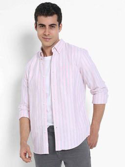 American Eagle - Men Pink Slim Fit Stripes Shirt