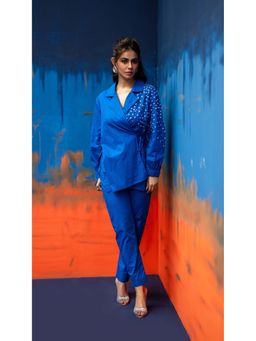 Amoh - Soraya Blue Wrap Top