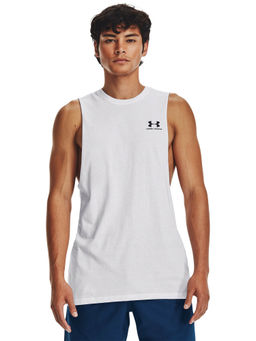 Under Armour - White Solid Loose Fit Tank