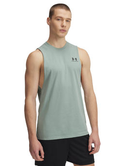 Under Armour - Green Solid Loose Fit Tank