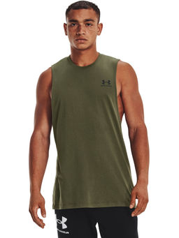 Under Armour - Green Solid Loose Fit Tank