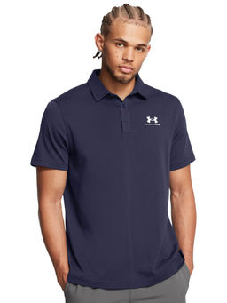 Under Armour - Navy Blue Solid Regular Fit Polo T-shirt